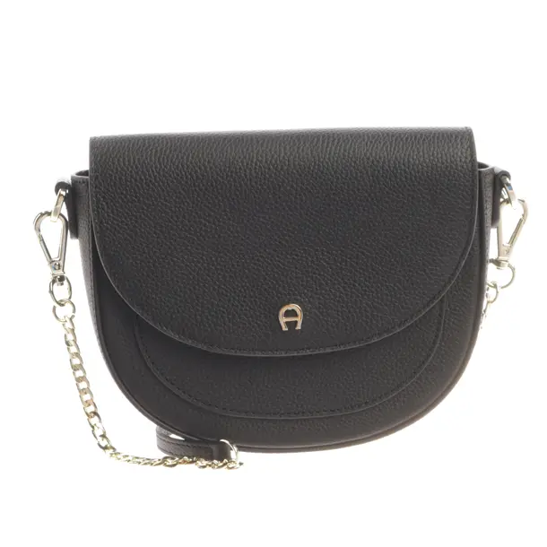 Shoulder Bag, in Black, Leather, Aigner