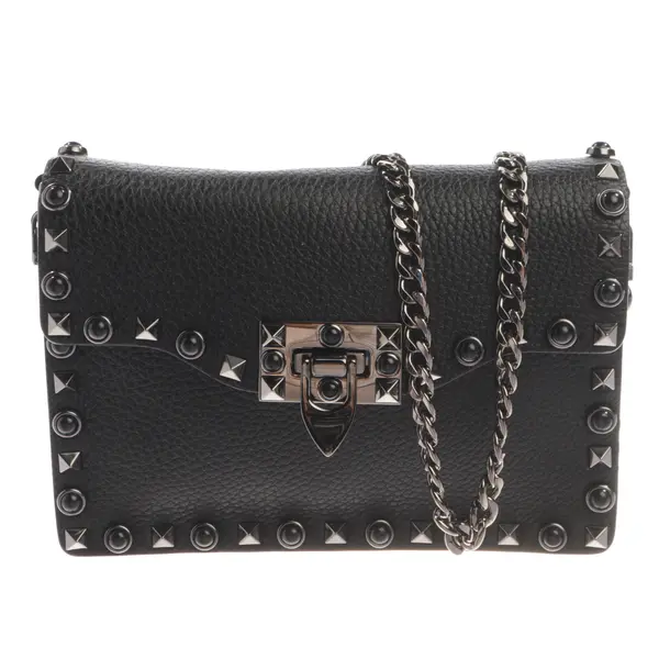 Abendtasche, in Schwarz, Leder, Valentino