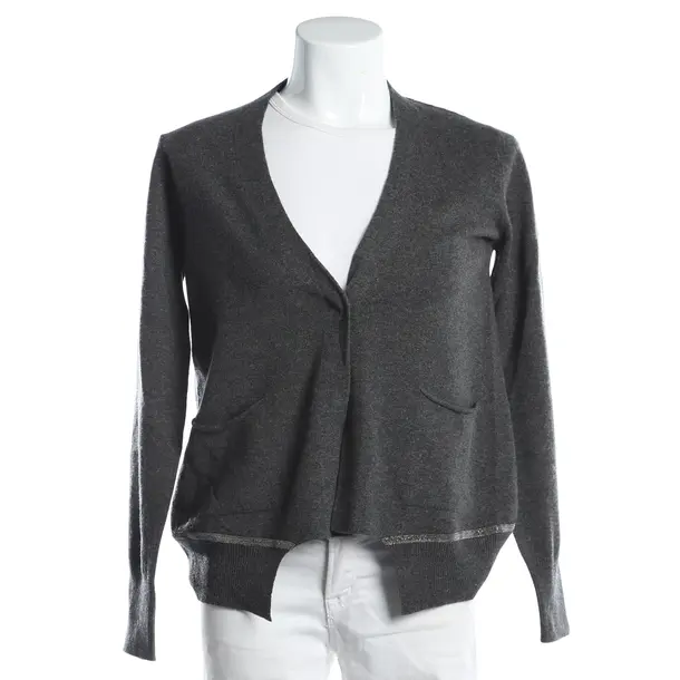 Cardigan, in Dark Gray, Wool, Fabiana Filippi
