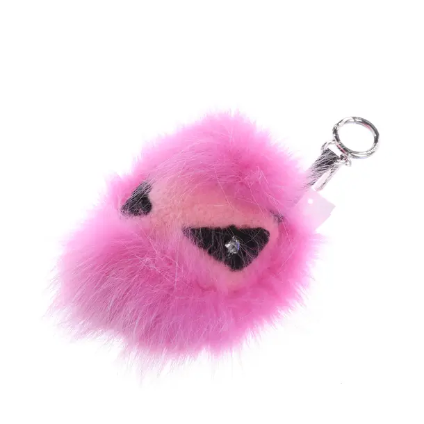 Keyring, in Pink, Fur, Fendi
