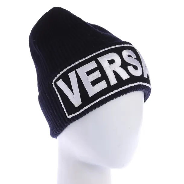 Mütze, in Navy, Wolle, Versace