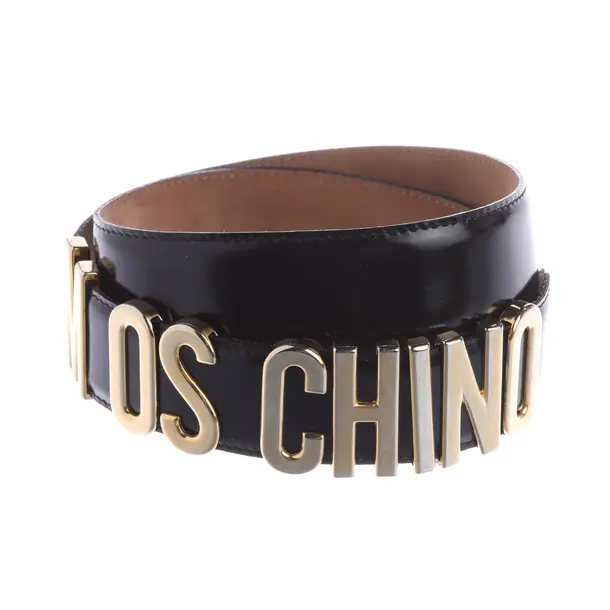 Belt, in Black, Leather, Moschino