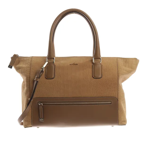 Handtasche, in Hellbraun, Leder, Hogan