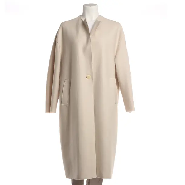 Mid-Season Coat, in Beige, Wool, Harris Wharf London