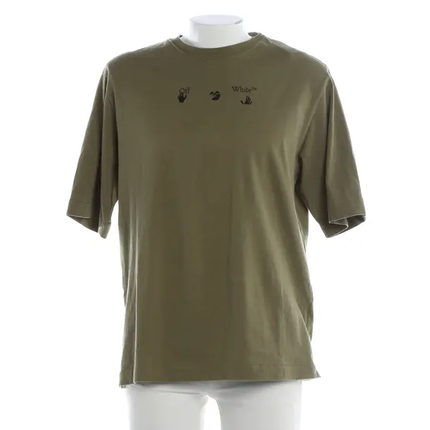 T-Shirt, in Grün, Baumwolle, Off-White