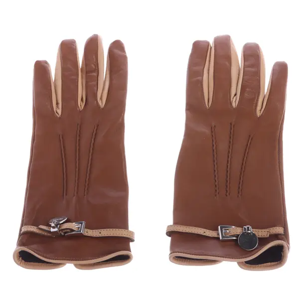 Lederhandschuhe, in Hellbraun, Leder, Prada