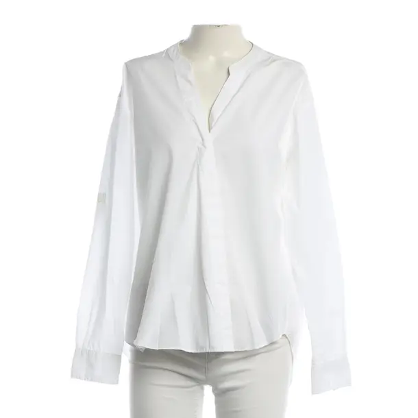 Blouse, in White, Cotton, Closed