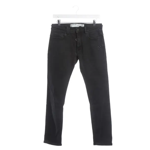Jeans slim fit, in Nero, Cotone, Bianco sporco