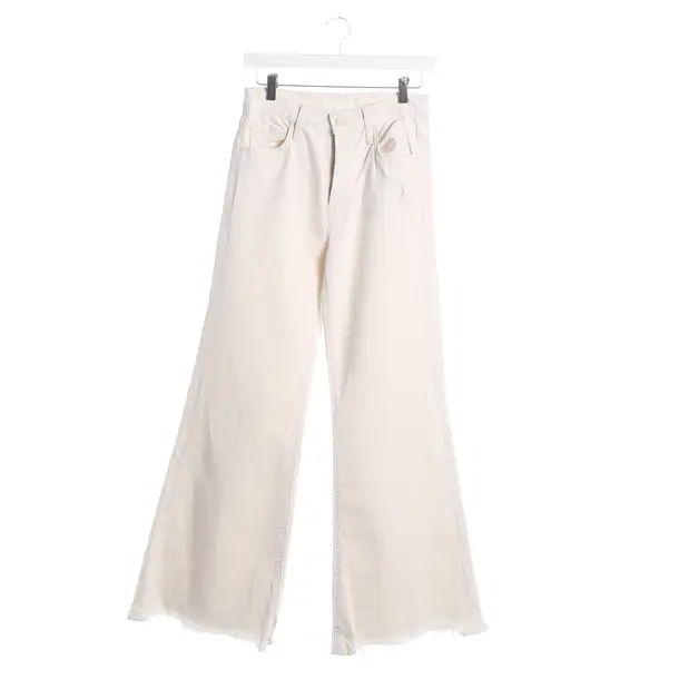 Jeans Flared, in Cream, Baumwolle, Mother
