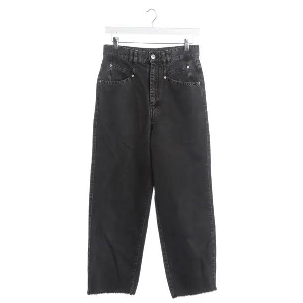 Jeans Slim Fit, in Dunkelgrau, Baumwolle, Isabel Marant