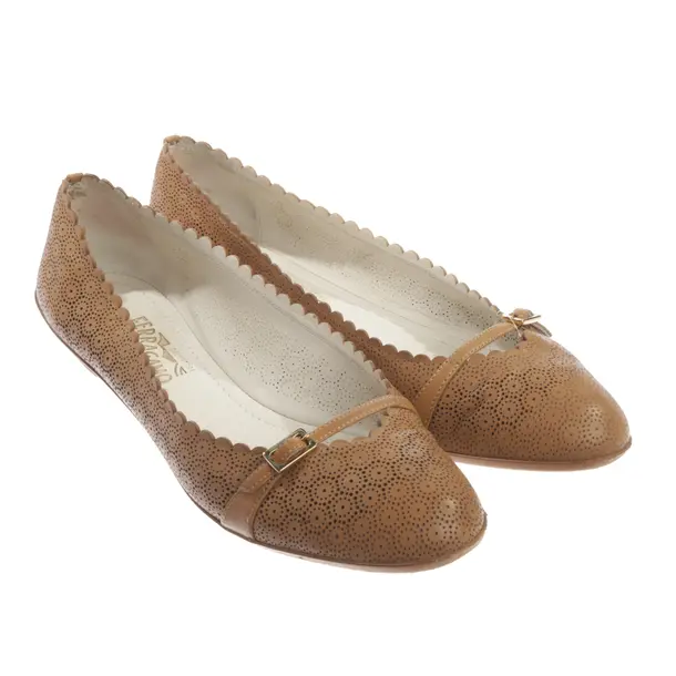 Ballerinas, in Hellbraun, Salvatore Ferragamo