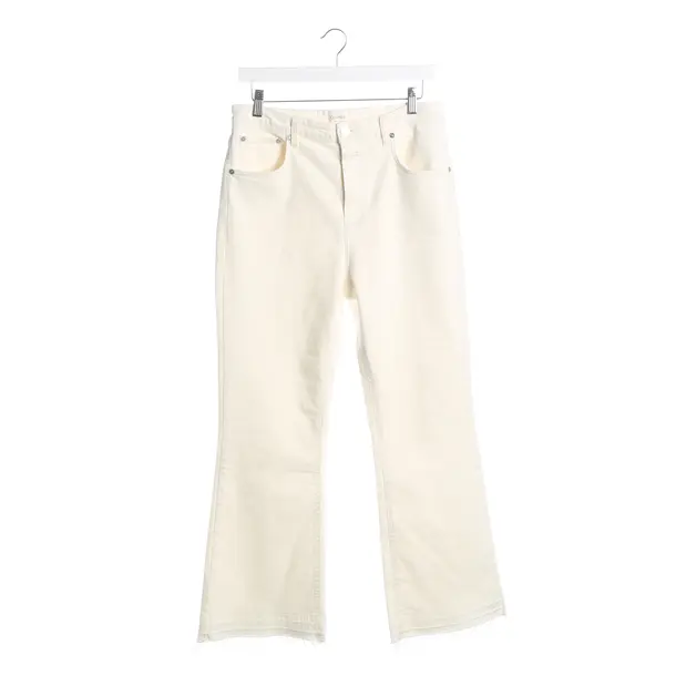 Jeans svasati, in Crema, Cotone, Chiuso