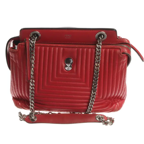 Schultertasche, in Rot, Leder, Fendi