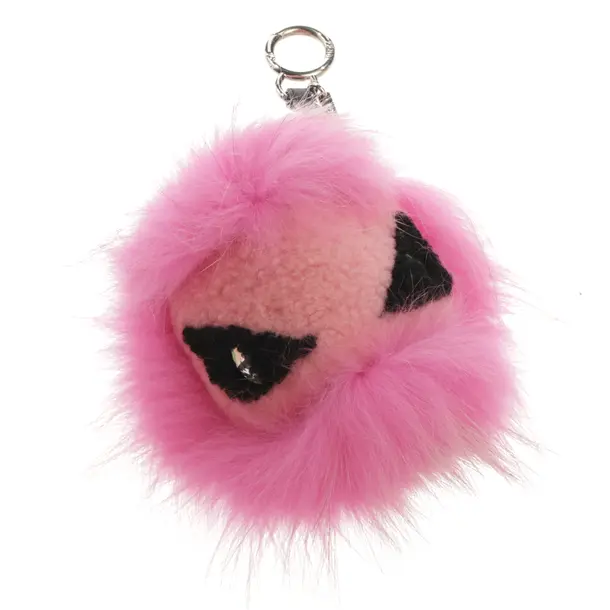 Keyring, in Pink, Fur, Fendi
