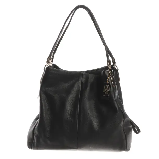 Schultertasche, in Schwarz, Leder, Coach