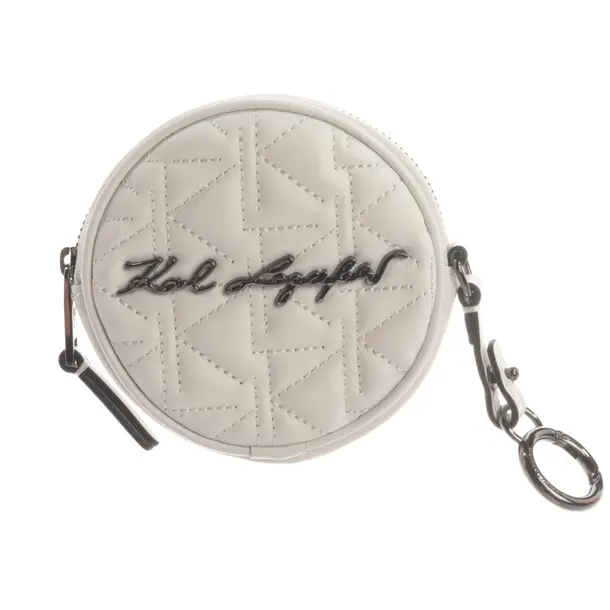 Pochette, in Weiß, Leder, Karl Lagerfeld