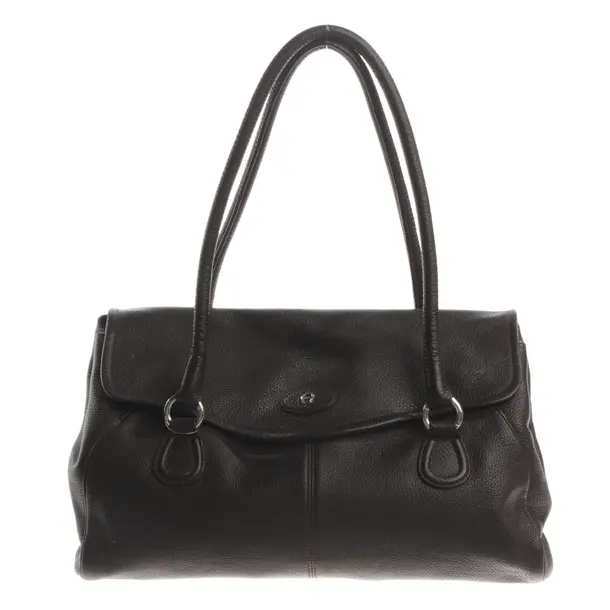 Schultertasche, in Dunkelbraun, Leder, Aigner