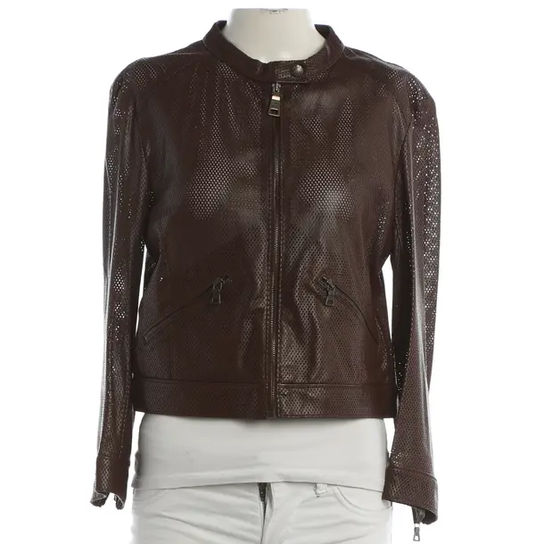 Giacca in pelle, in Marrone, Pelle, Prada