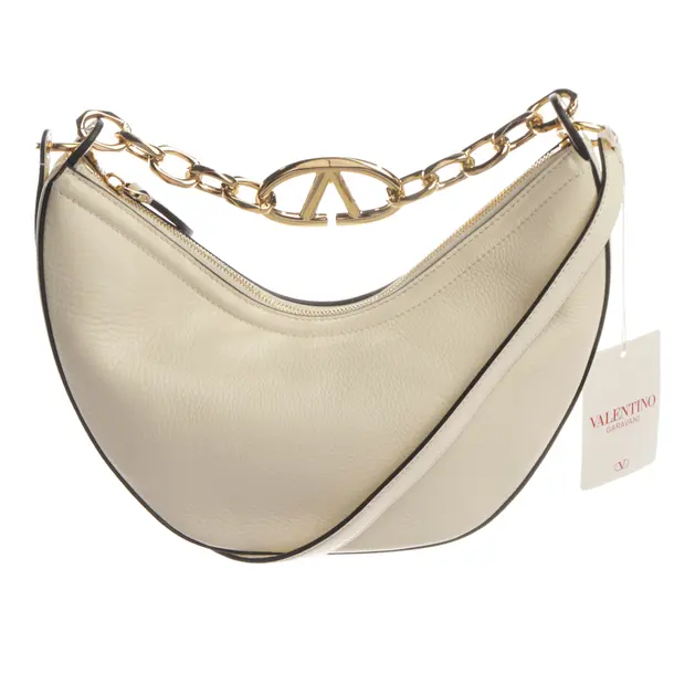 Schultertasche, in Beige, Leder, Valentino