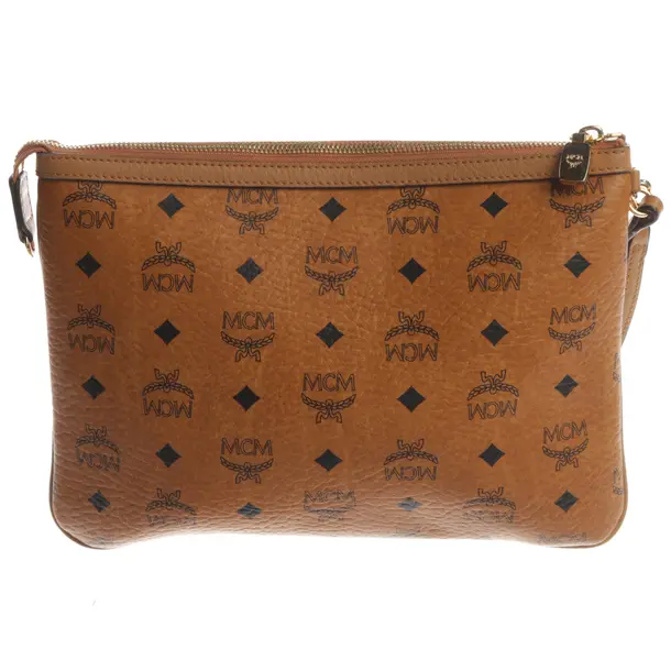 Pochette, in Marrone chiaro, Pelle, MCM