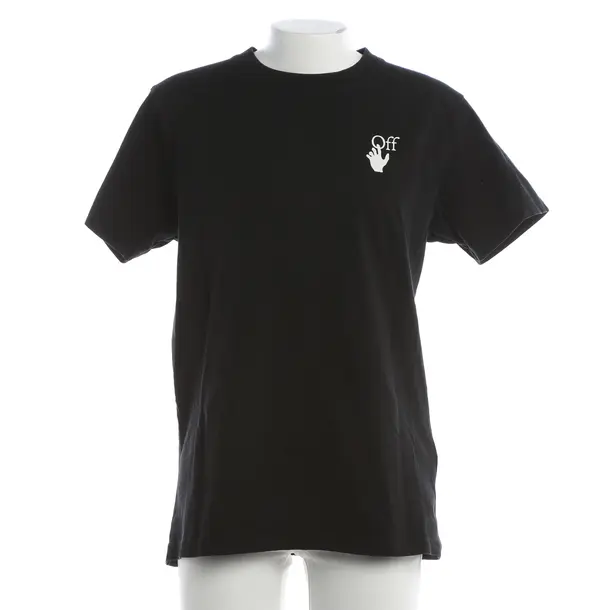 T-Shirt, in Black, Cotton, Off-White