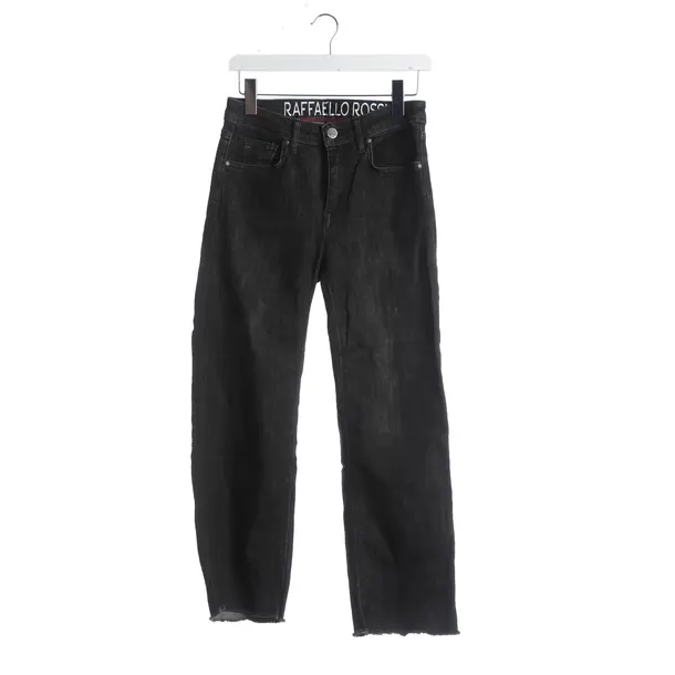 Straight Fit Jeans, in Black, Cotton, Raffaello Rossi
