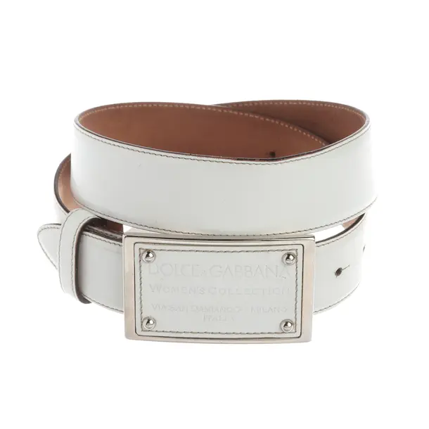 Cinture, in Bianco, Pelle, Dolce e Gabbana
