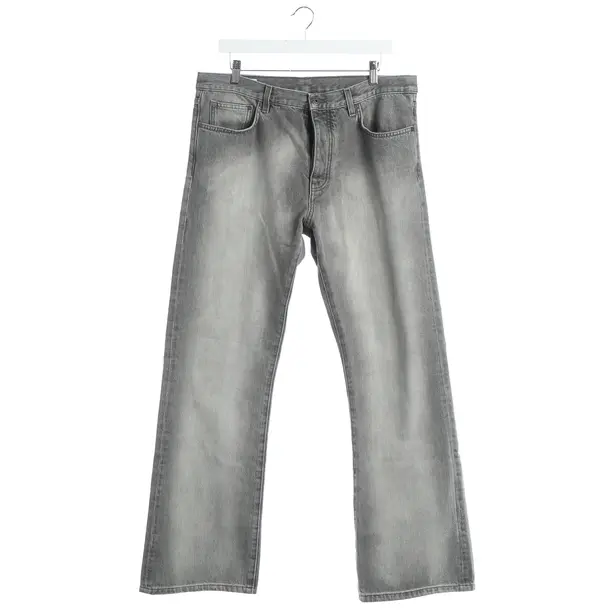 Straight Fit Jeans, in Gray, Cotton, Off-White