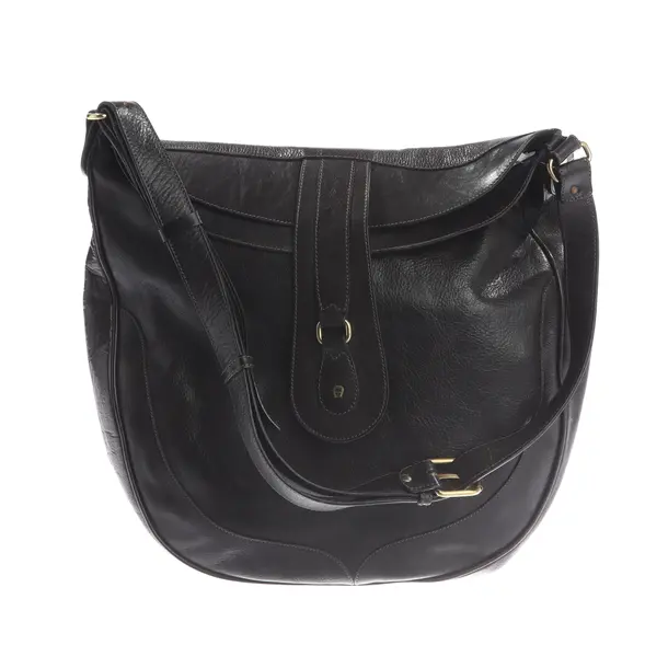 Shoulder Bag, in Black, Leather, Aigner