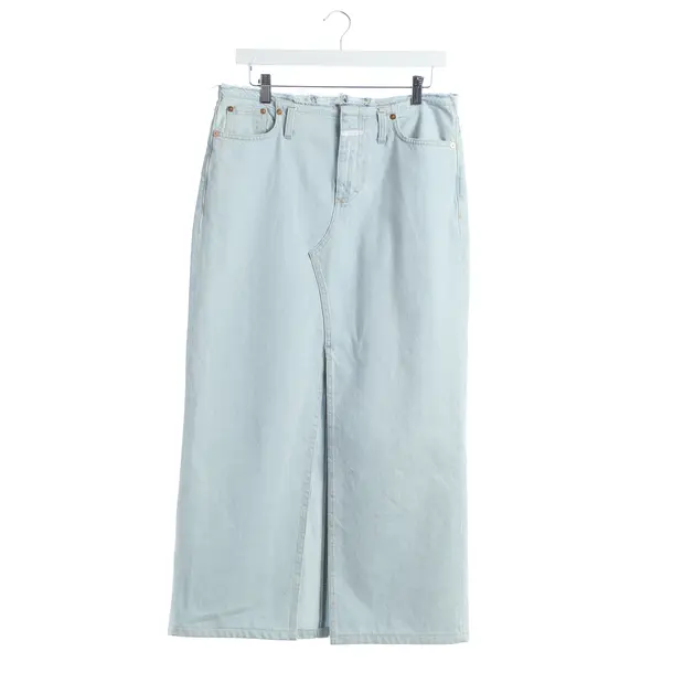 Skirt, in Light Blue, Cotton, Closed