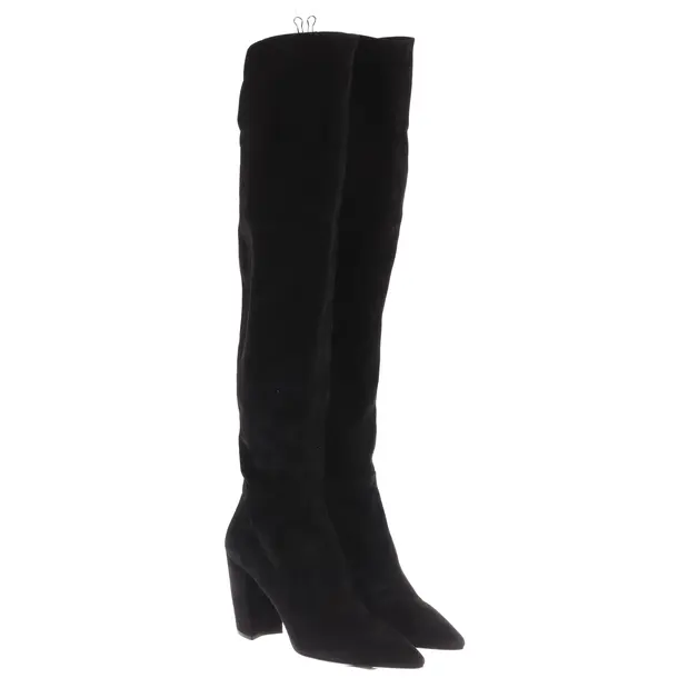 Overkneestiefel, in Schwarz, Prada