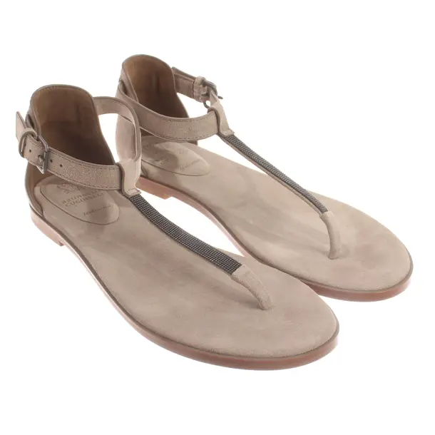 Strappy Sandals, in Light Gray, Brunello Cucinelli