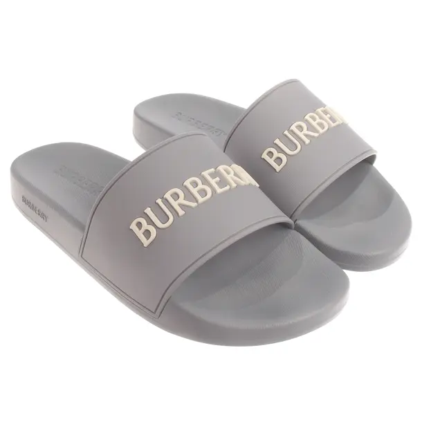 Slides, in Light Gray, Burberry