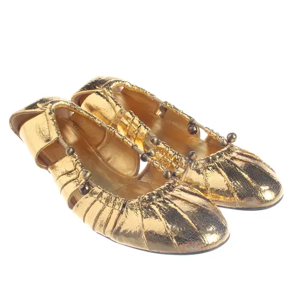 Ballet Flats, in Gold, Chloé