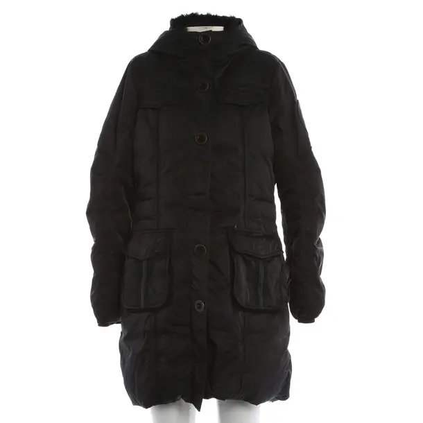 Winter Coat, in Black, Polyester, Closed