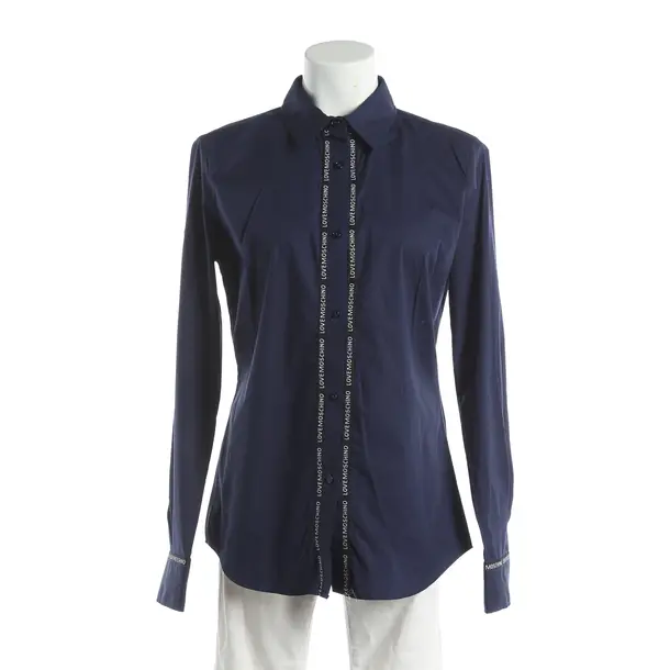 Blouse, in Blue, Cotton, Love Moschino