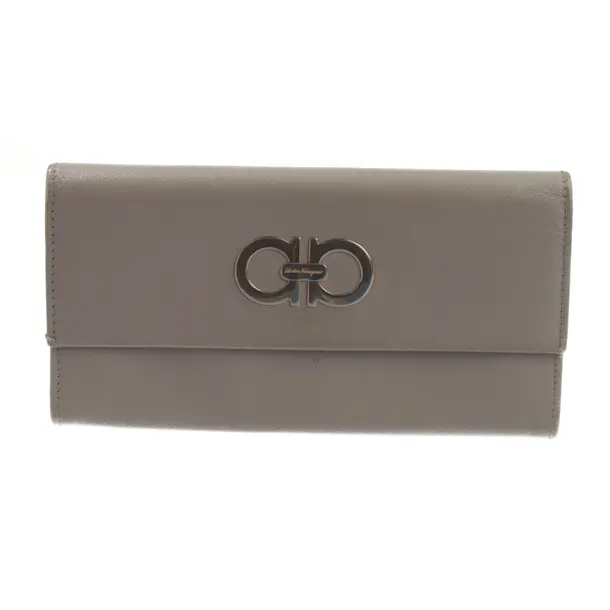 Wallet, in Light Gray, Leather, Salvatore Ferragamo