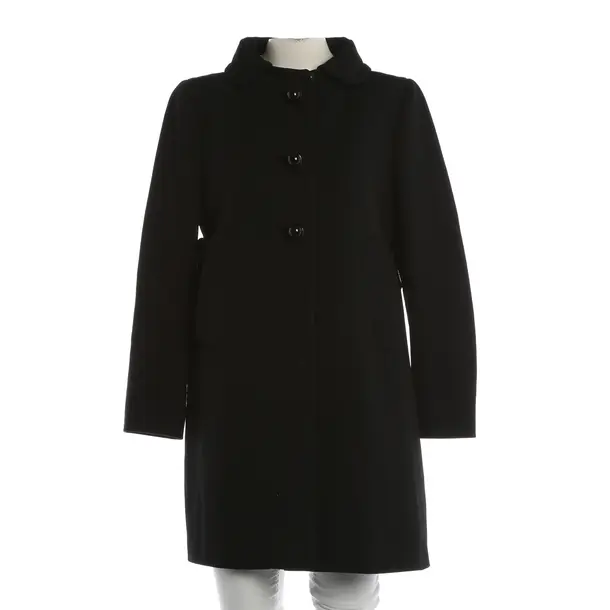Mid-Season Coat, in Black, Wool, Prada