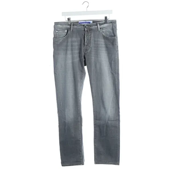 Straight Fit Jeans, in Gray, Cotton, Jacob Cohen