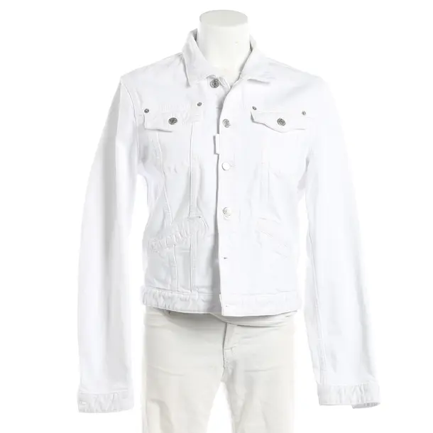 Denim Jacket, in White, Cotton, Dsquared