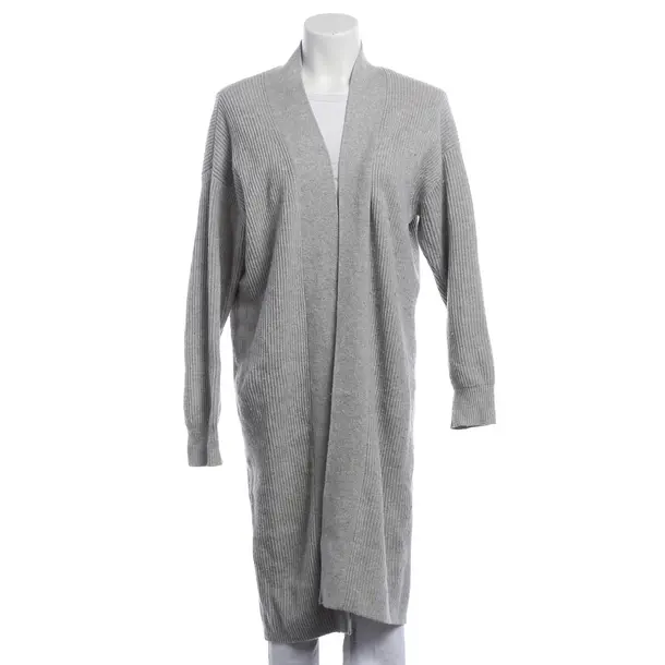 Cardigan, in Light Gray, Wool, Closed