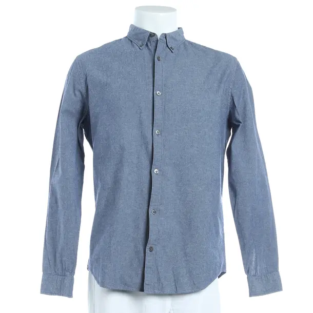 Camicia, in Blu, Cotone, Chiuso