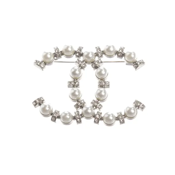 Brosche, in Silber, Metall (metallisch, metallisiert), Chanel