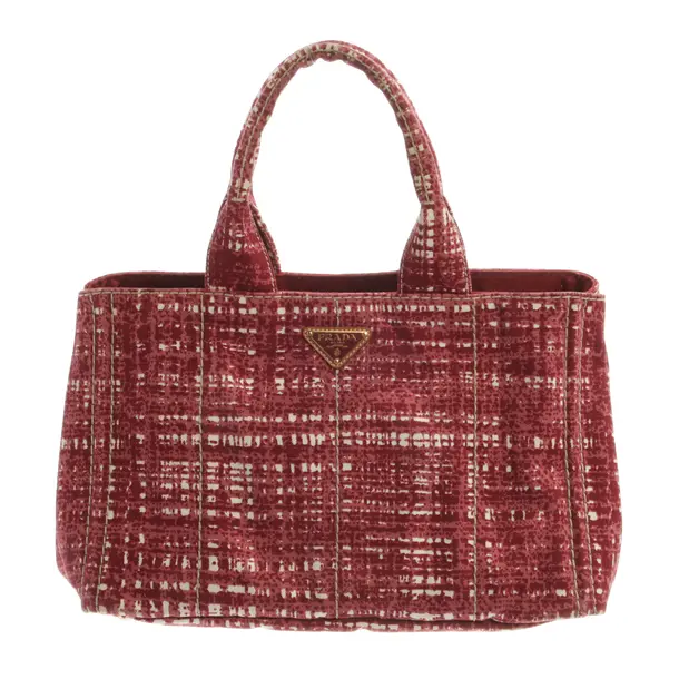 Handbag, in Light Red, Cotton, Prada