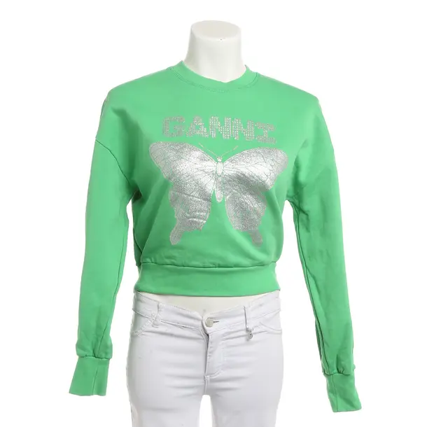 Sweatshirt, in Green, Cotton, Ganni