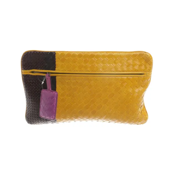 Clutch, in Orange, Leder, Bottega Veneta