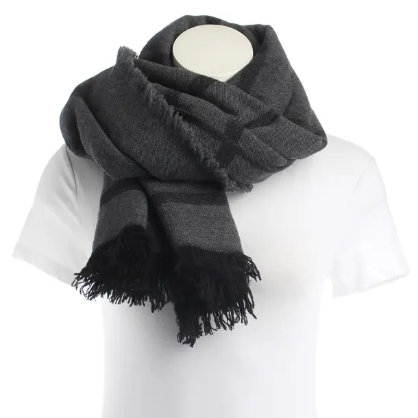 Scarf, in Dark Gray, Wool, Totême