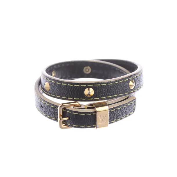 Bracelet, in Black, Leather, Louis Vuitton