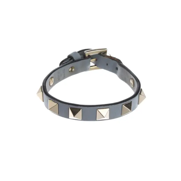Armband, in Grau, Leder, Valentino