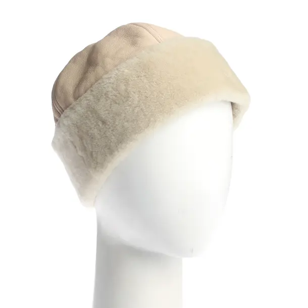 Mütze, in Beige, Leder, Hermès